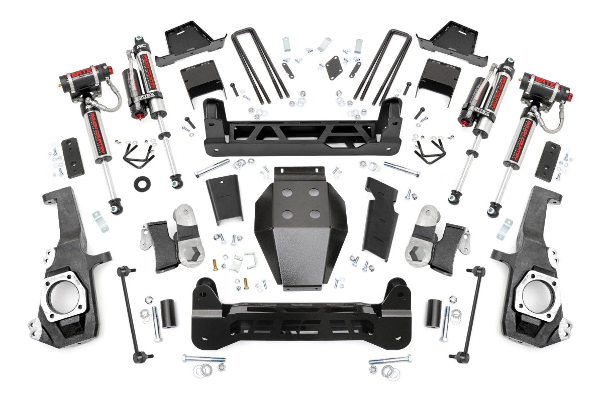 GMC Sierra 2500 HD Suspension Lift Kit - Front + Rear - Rough Country - 7 Inch Lift Kit | NTD | Vertex Shocks - '20-'25